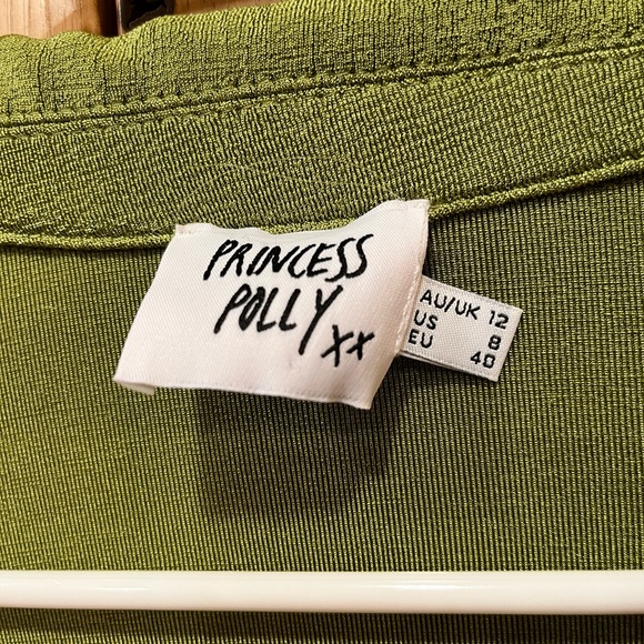 Princess Polly Comfy Flowy Party Time Collared Green Dress Size 8 - Picture 5 of 5